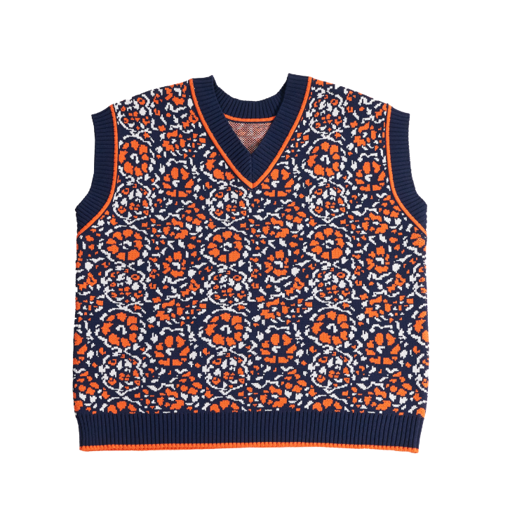 TTT_MSW 22SS】Flower Jacquard Knit Vest - ベスト