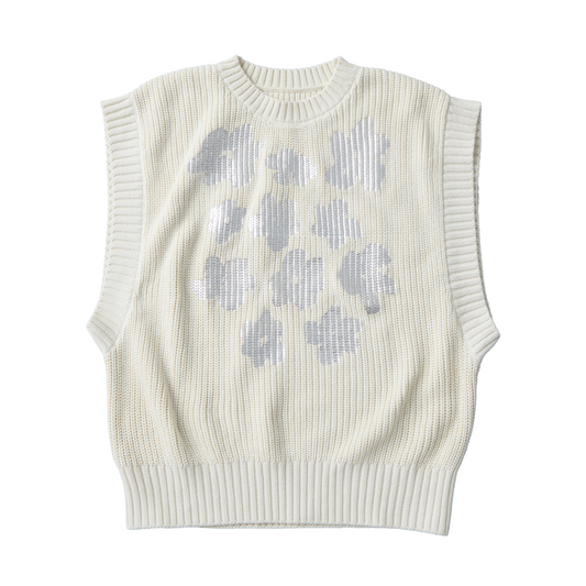 Metallic Flower Knit Vest