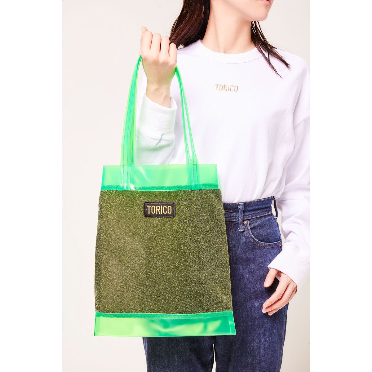 TORICO LAME CLEAR TOTE BAG